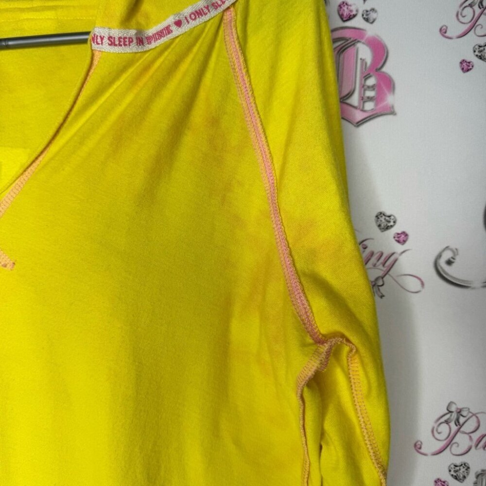 Victoria secret pink sweater pullover your place or mine yellow white pink 2 way - Picture 9 of 15